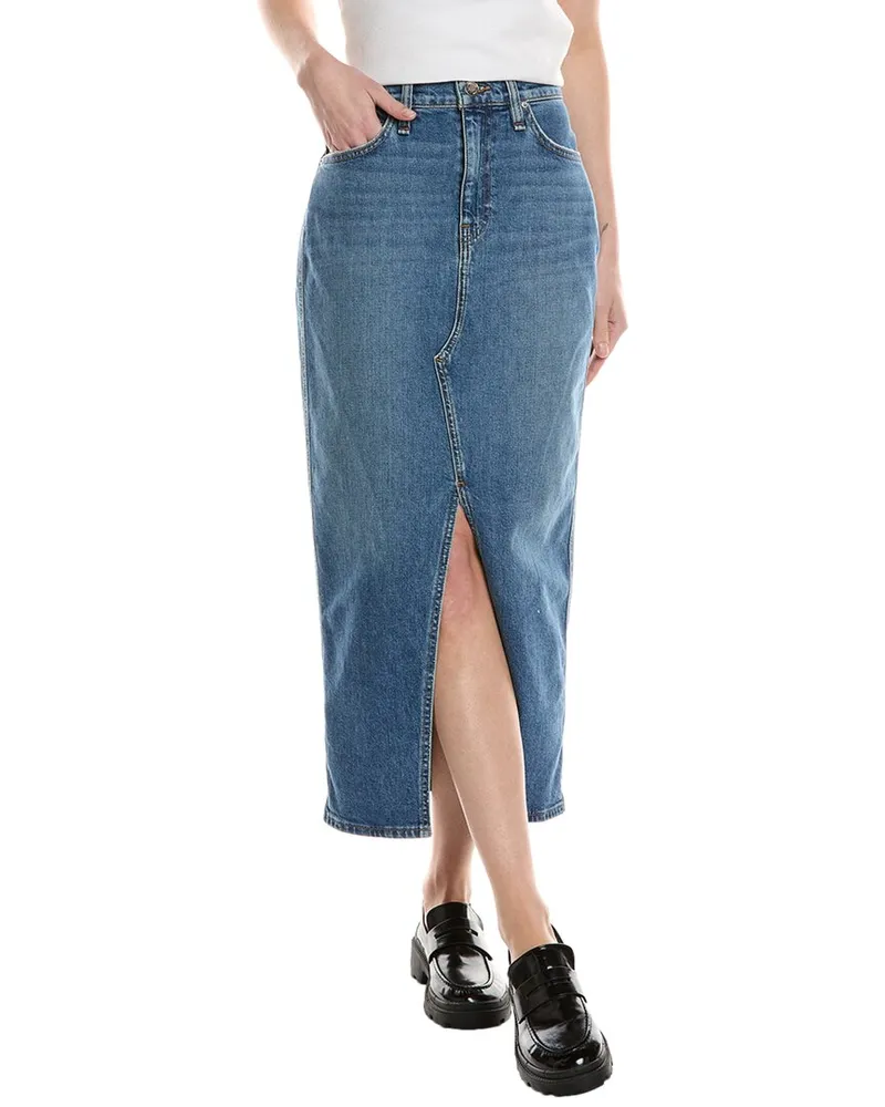 HUDSON Jeans Reconstructed Midi Skirt Blue