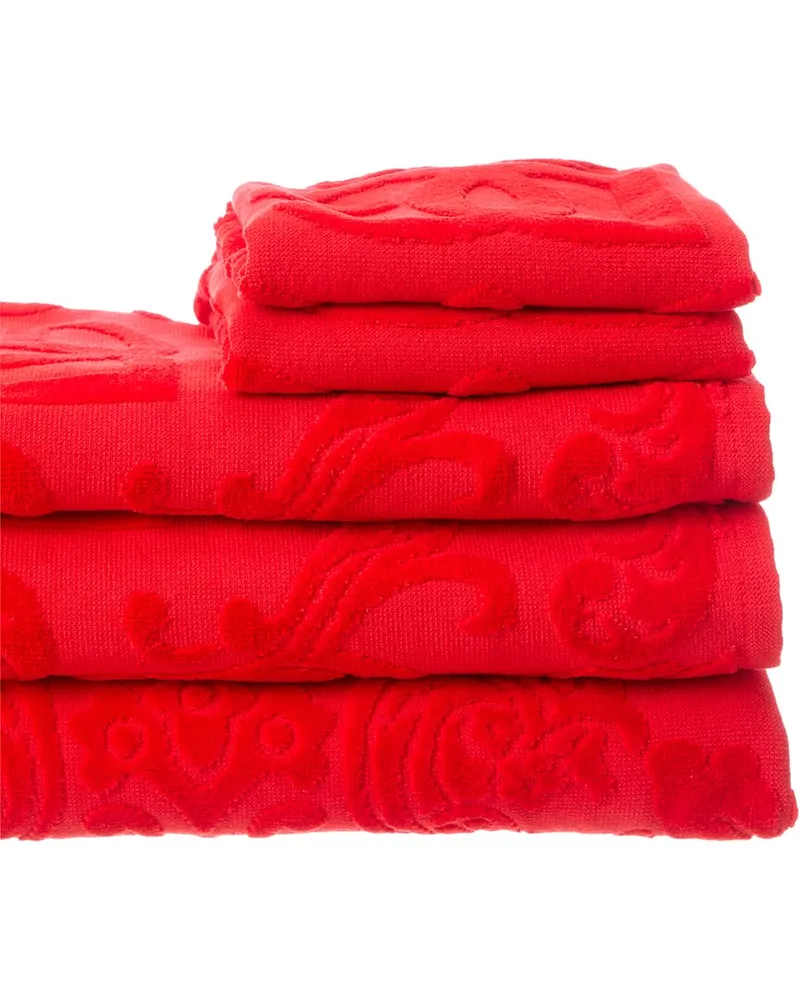Dolce & Gabbana Barocco Logo-Jacquard Towel, Set of 5 Red