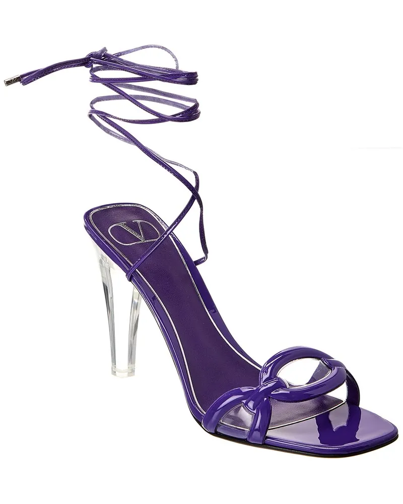 Valentino Garavani 100 Patent & Vinyl Sandal Purple