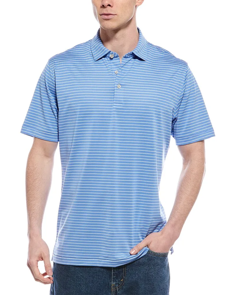 Peter Millar Winston Performance Mesh Polo Shirt Blue