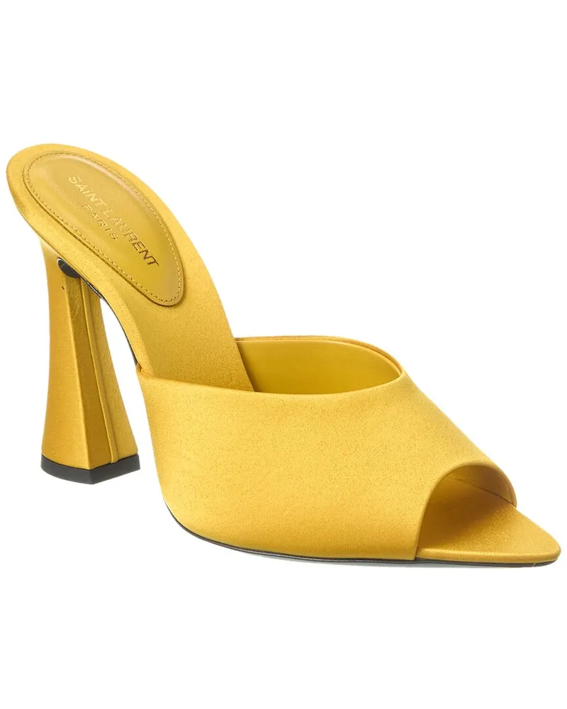 Saint Laurent Suite 105 Satin Mule Yellow