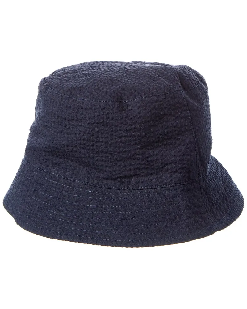 Officine Generale Officine Generale Seersucker Bucket Hat Blue