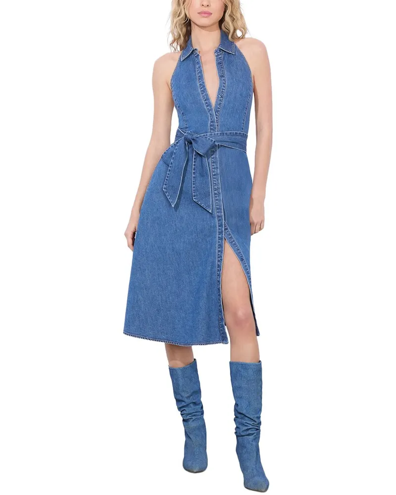 Alice + Olivia Chassidy Halter Midi Dress Nocolor