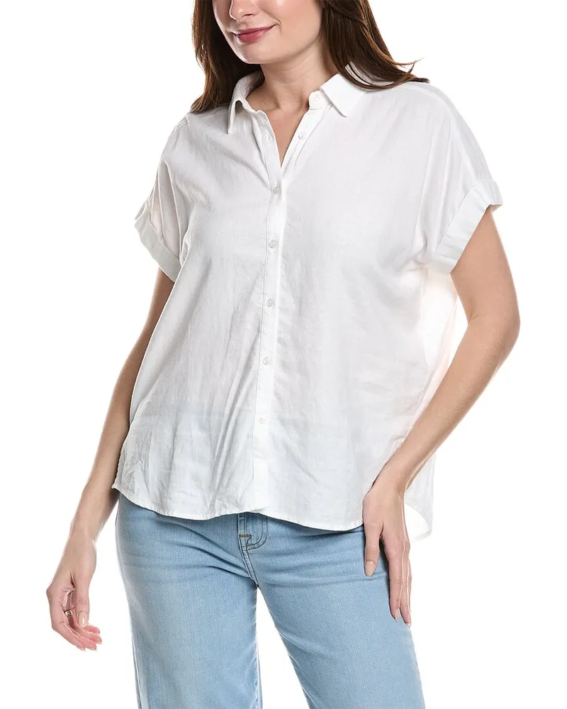 7 for all mankind Easy Linen-Blend Shirt White