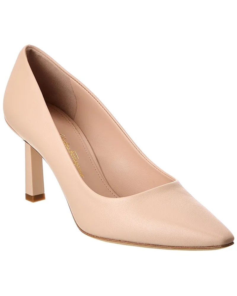 Ferragamo Justina Leather Pump Brown