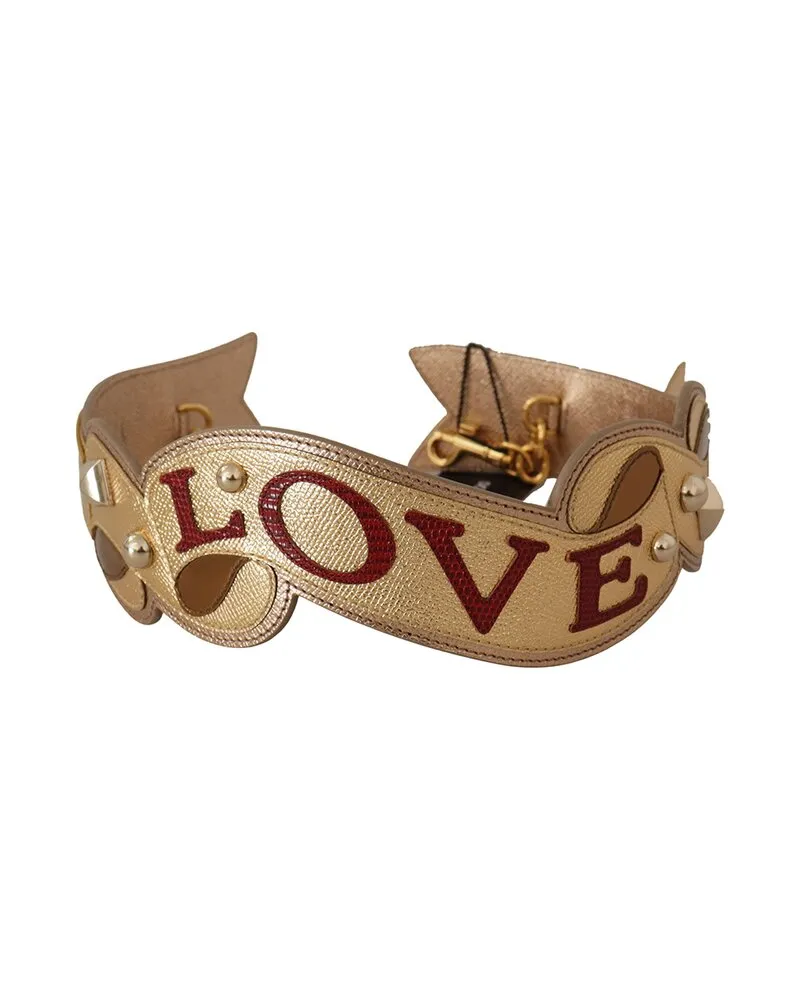 Dolce & Gabbana Leather Bag Strap Gold