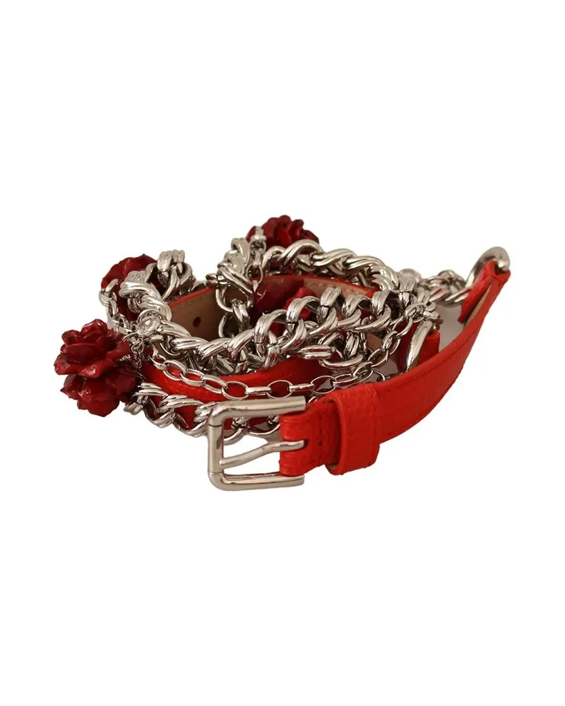 Dolce & Gabbana Leather Roses Floral Waist Belt Nocolor