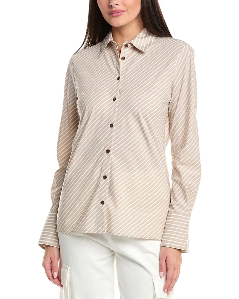Rag & Bone Sylvia Stripe Poplin Shirt Brown