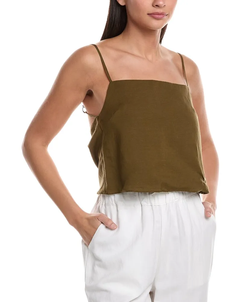 Onia Air Linen-Blend Square Neck Tank Nocolor