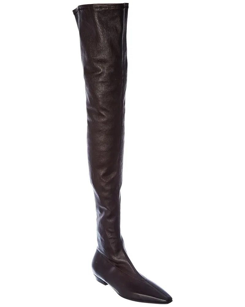 Bottega Veneta Almond Leather Over-The-Knee Boot Nocolor
