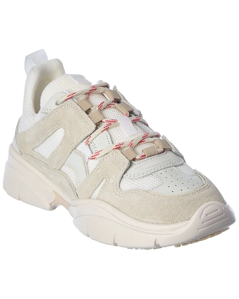 Isabel Marant Kindsay Suede & Leather-Trim Sneaker White