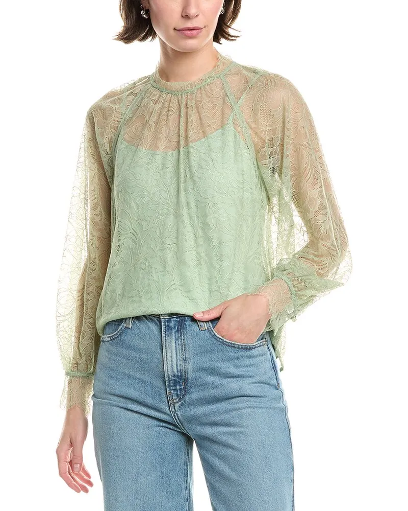Rebecca Taylor Lace Top Green