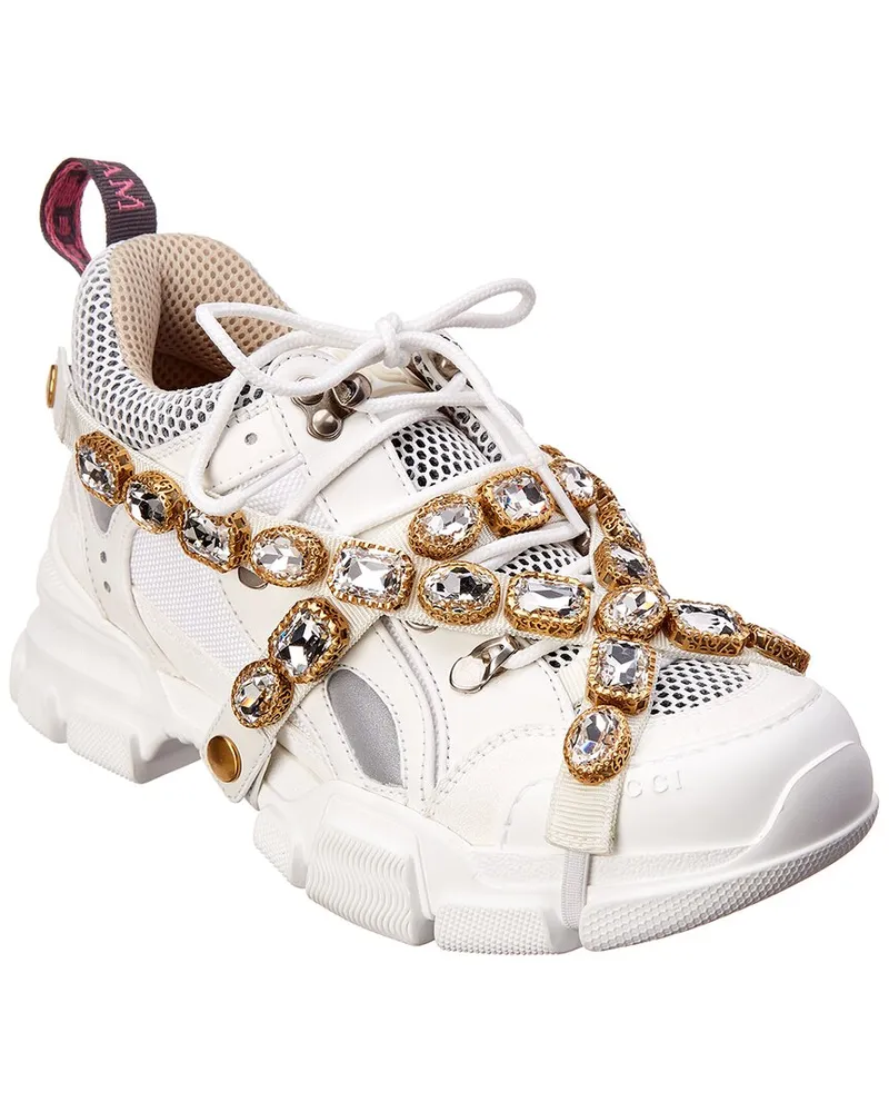 Gucci Flashtrek Leather & Mesh Sneaker White