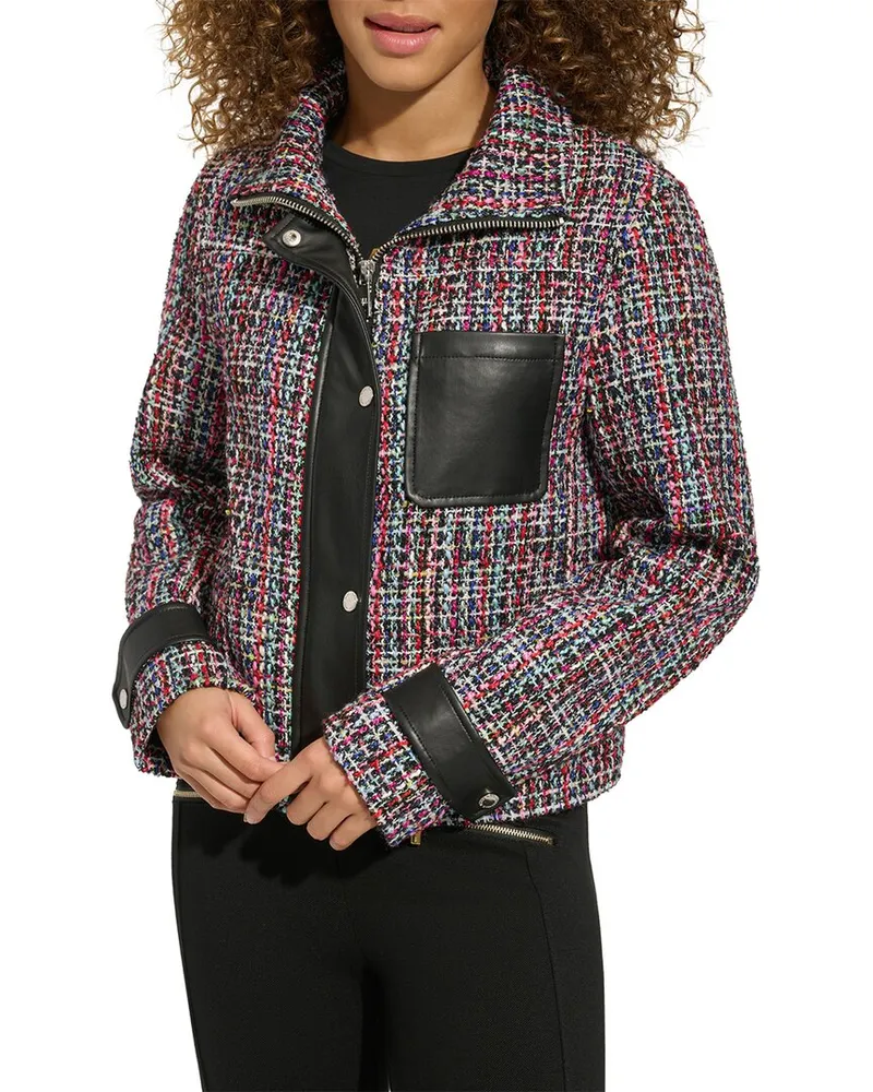 Karl Lagerfeld Tweed Front Zip Jacket Nocolor