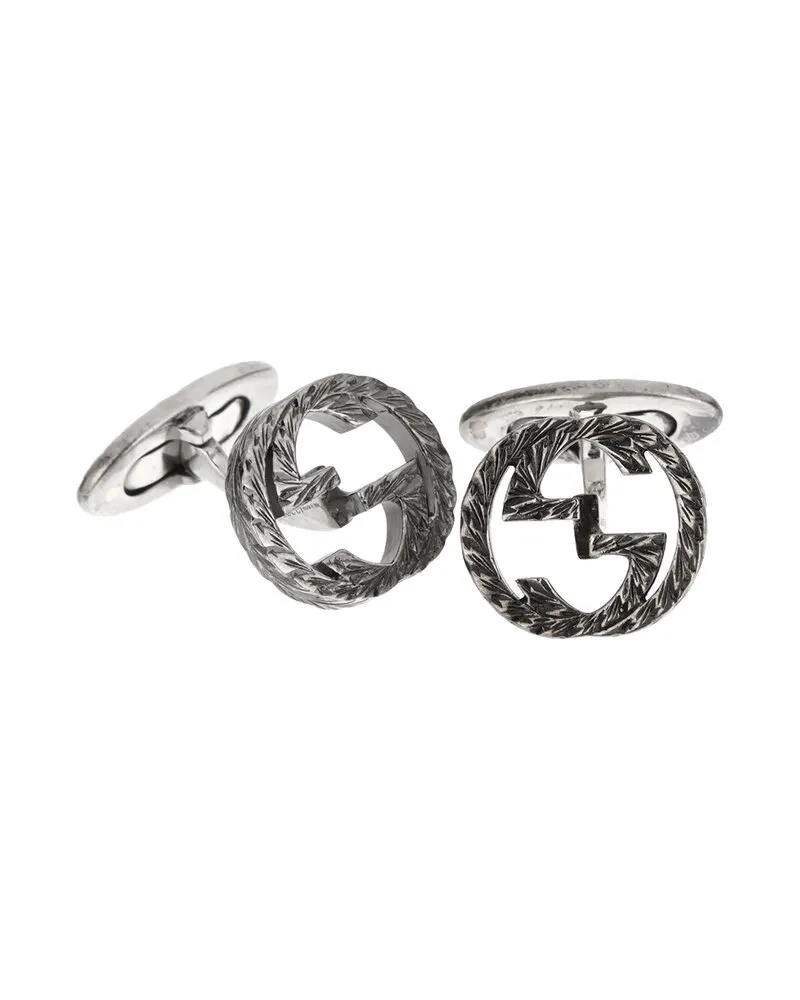 Gucci Silver Interlocking G Cufflinks Nocolor