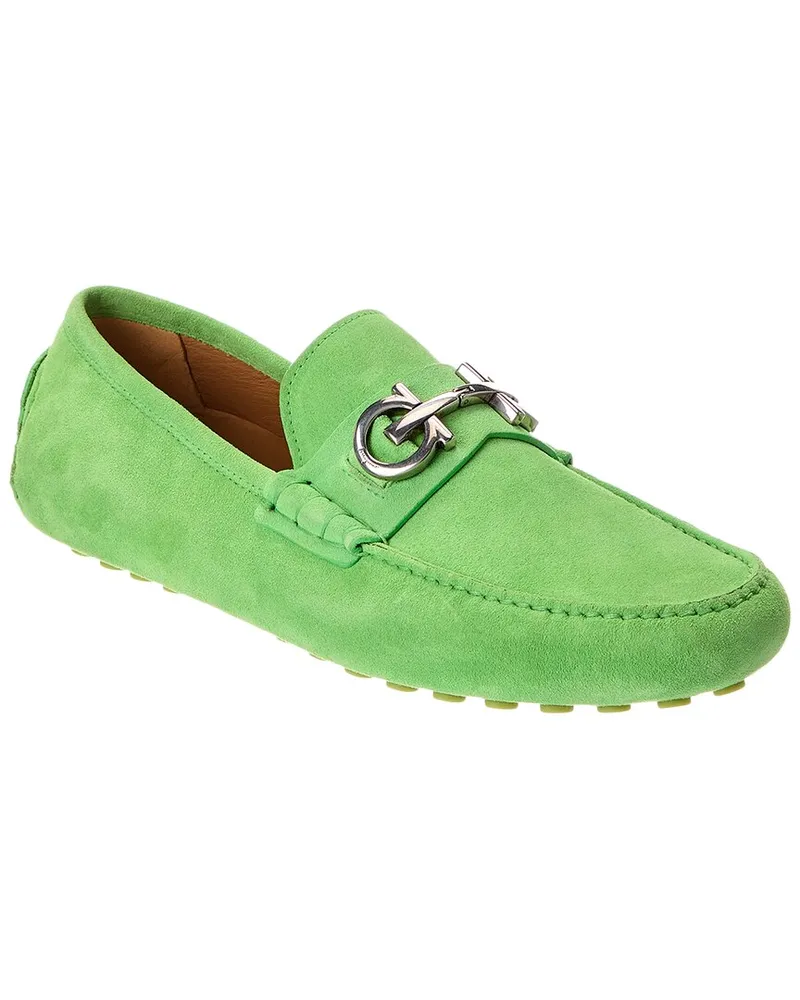 Ferragamo Grazioso Suede Loafer Green