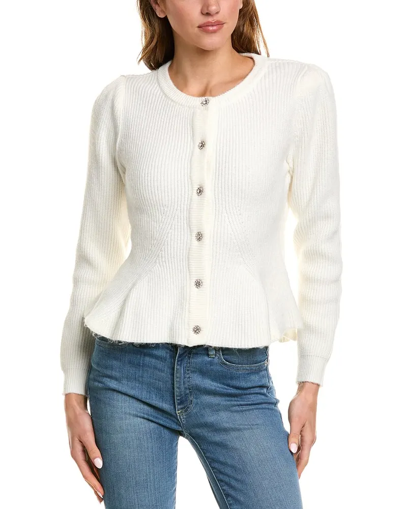 Sam Edelman Keegan Flounce Cardigan White