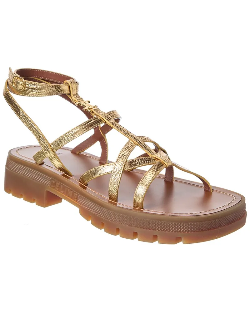 Celine Clea Tejus Leather Sandal Gold