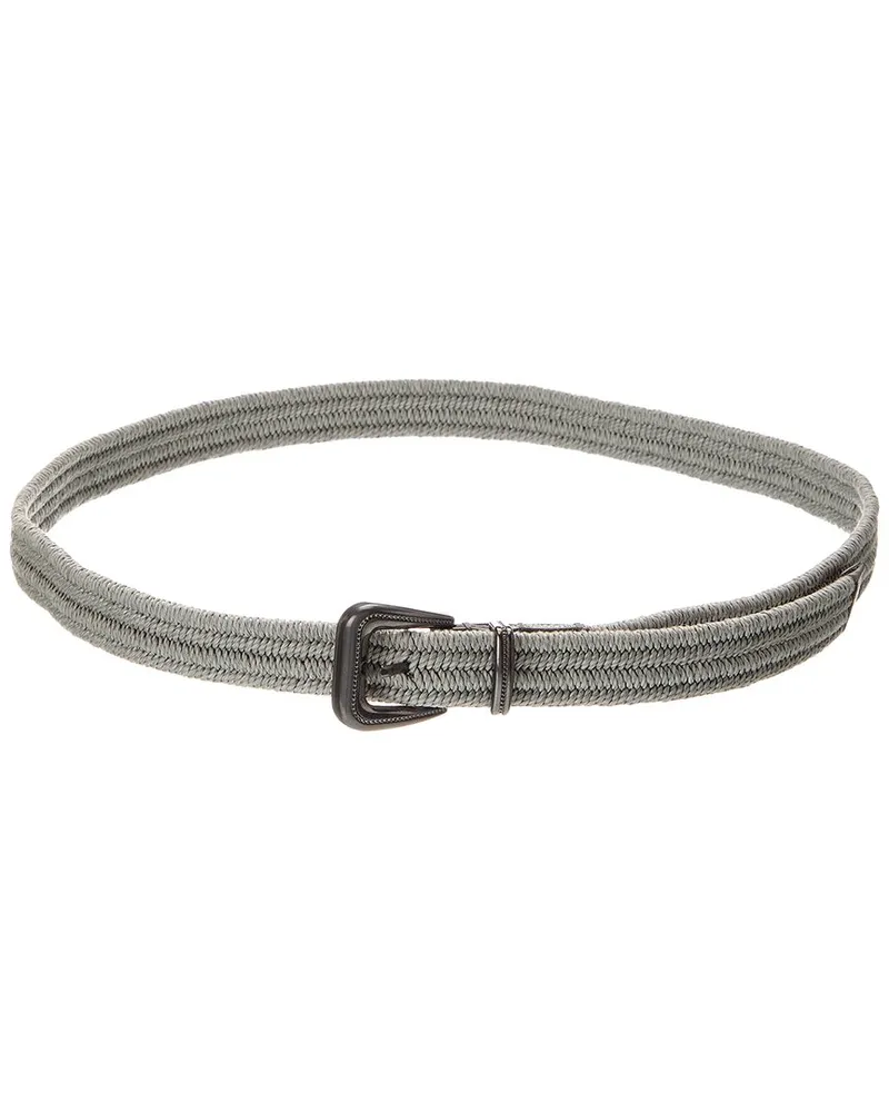 Brunello Cucinelli Woven Belt Grey