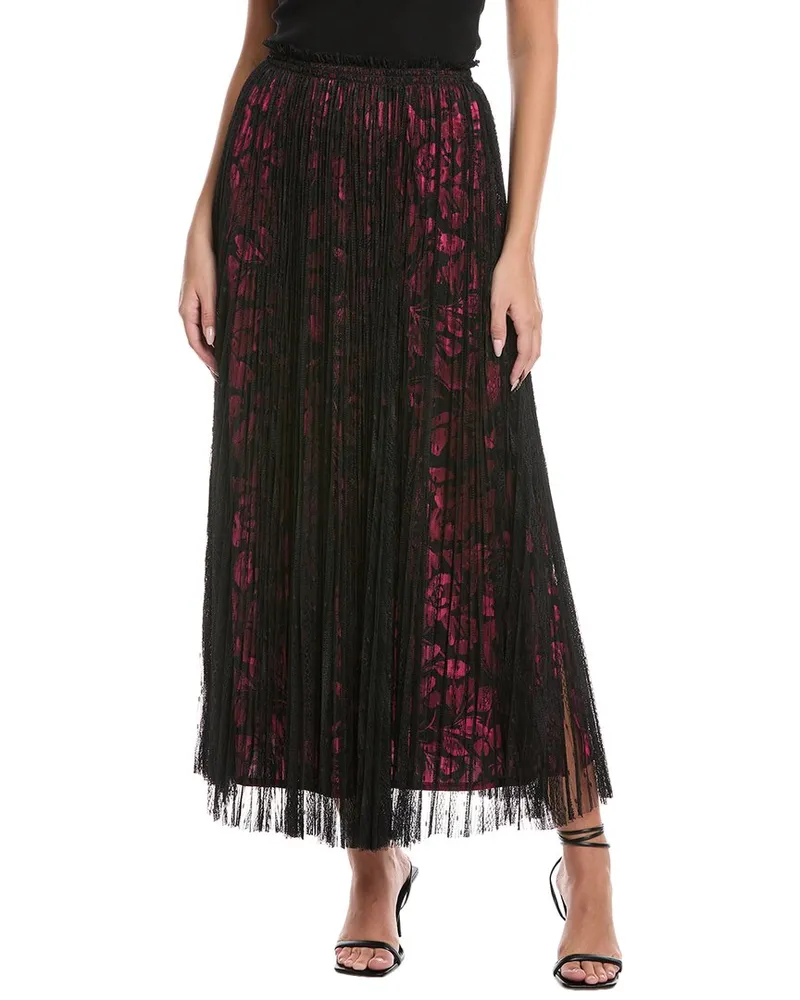 Johnny Was Yolanda Pleated Maxi Skirt Pink