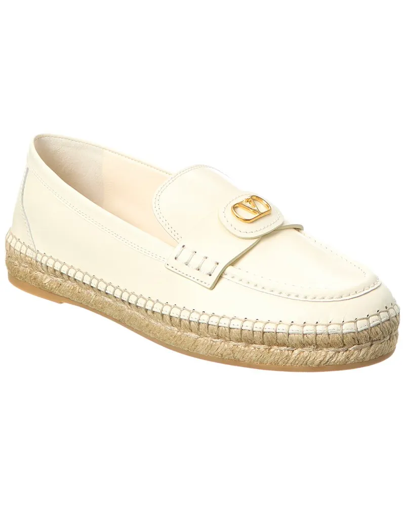 Valentino Garavani VLogo Signature Leather Loafer White