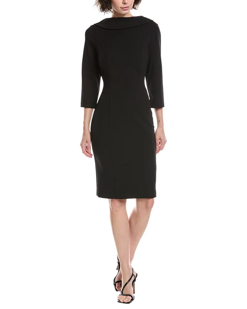 Adrianna Papell Crepe Midi Dress Black