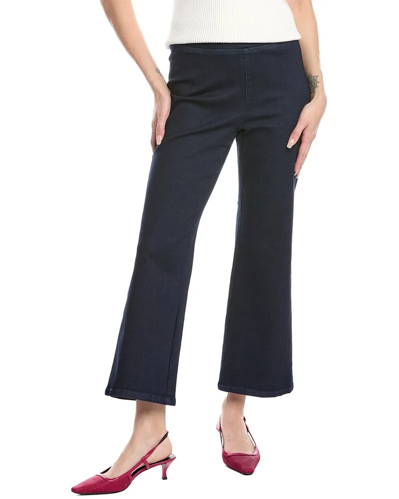 Anne Klein Petite High-Rise Wide Leg Jean Blue
