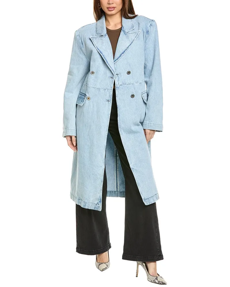 WeWoreWhat Denim Blazer Jacket Blue