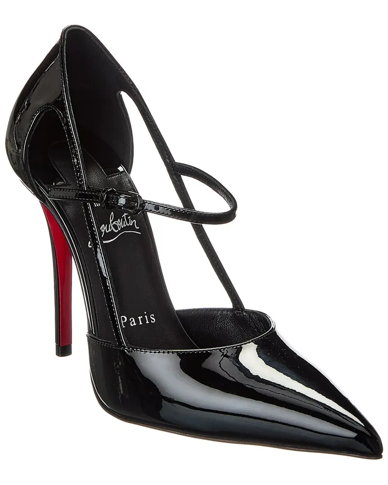 Christian Louboutin Miss Z Strap 100 Patent Pump Black