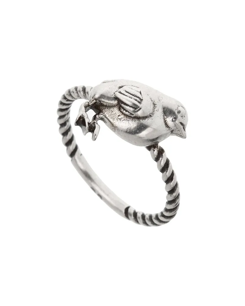 Gucci Silver Chick Band Ring Nocolor