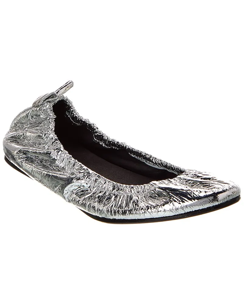 Isabel Marant Belna Leather Ballet Flat Silver