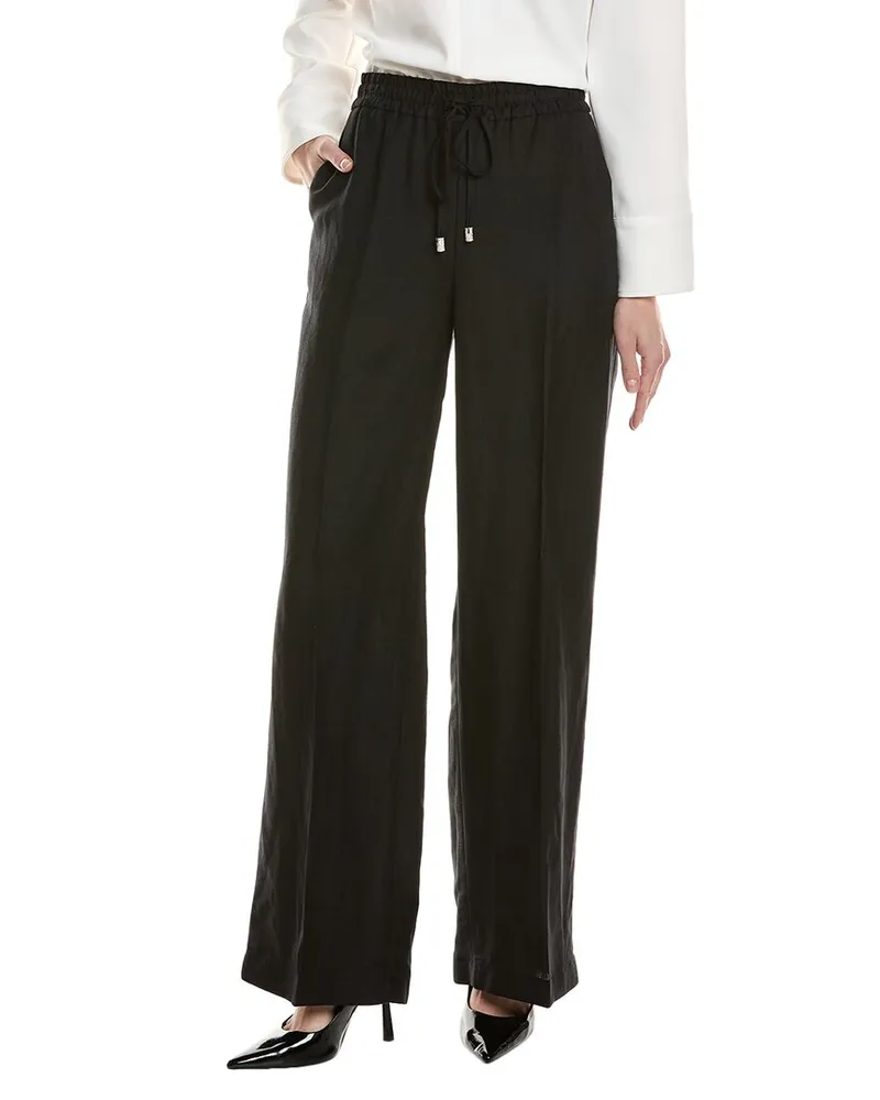 Karl Lagerfeld Linen-Blend Pant Black