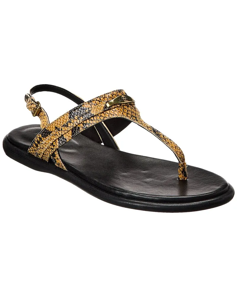 Isabel Marant Nya Snake-Embossed Leather Sandal Brown