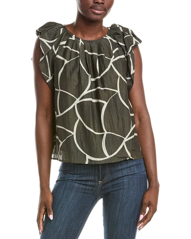 Graham & Spencer Silk-Blend Top Green