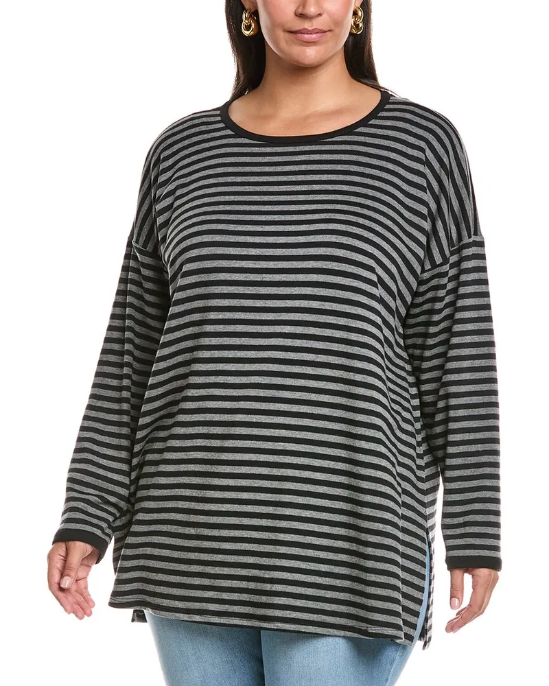 Eileen Fisher Plus Long Box Top Black