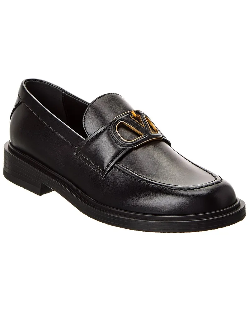 Valentino Garavani VLogo Leather Loafer Black