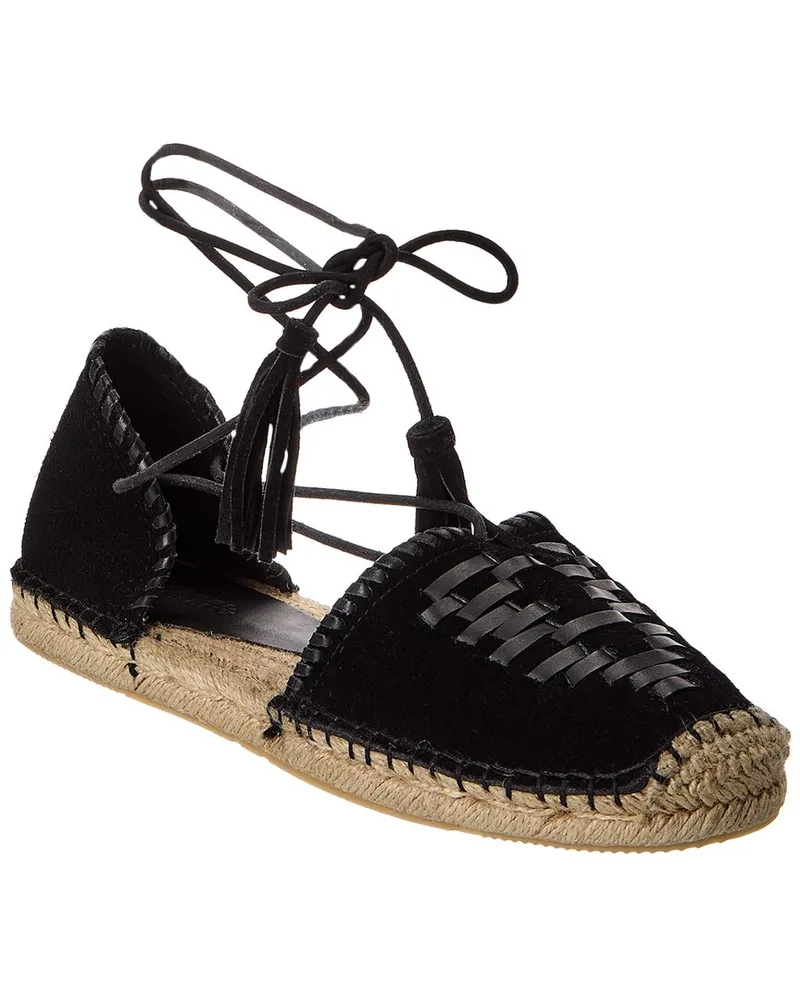 Isabel Marant Celsi Suede & Leather Espadrille Black