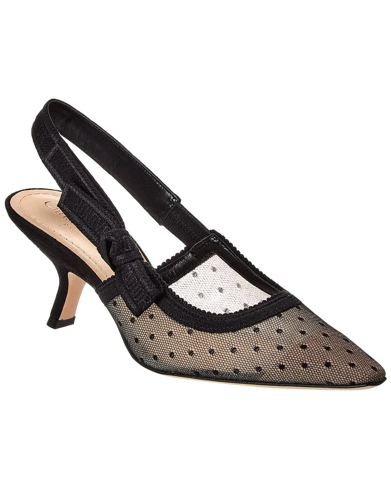 Dior J'Adior Mesh & Suede Slingback Pump Black