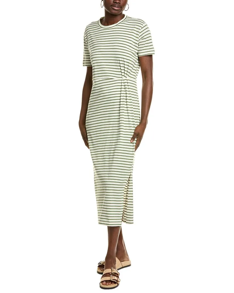 Vince Camuto Pleated Side T-Shirt Dress Green