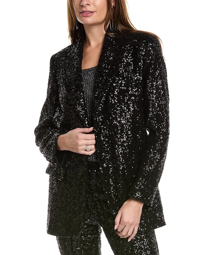 Michael Kors Collection Sequin Boyfriend Blazer Black