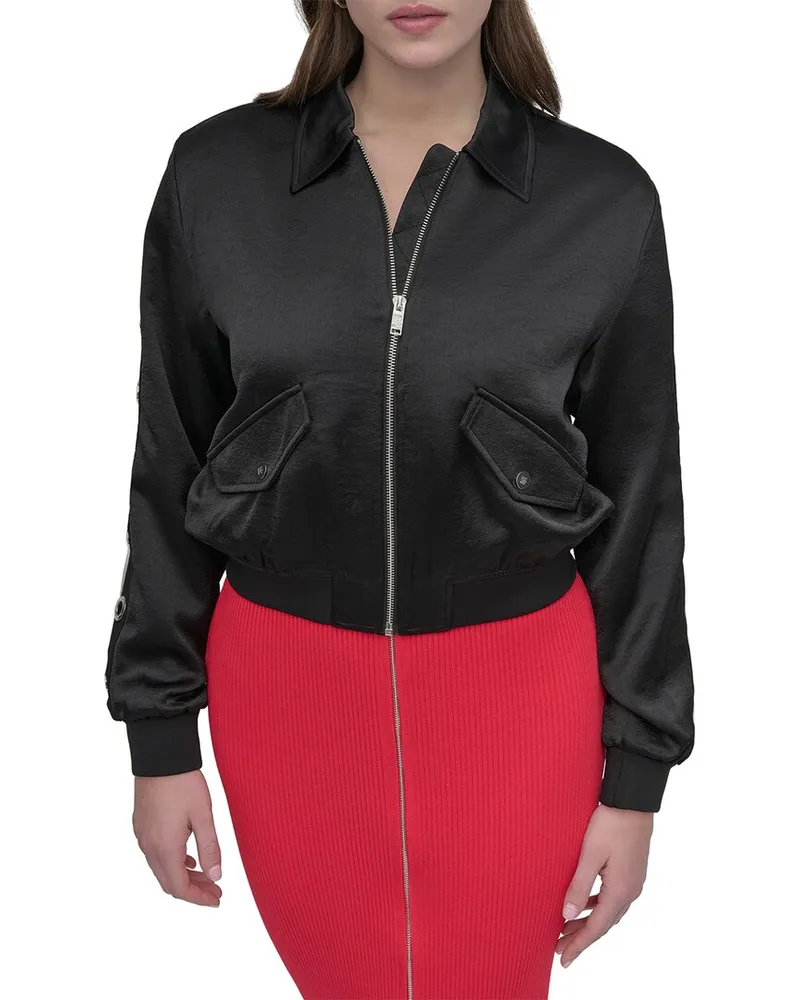DKNY Logo Bomber Jacket Black