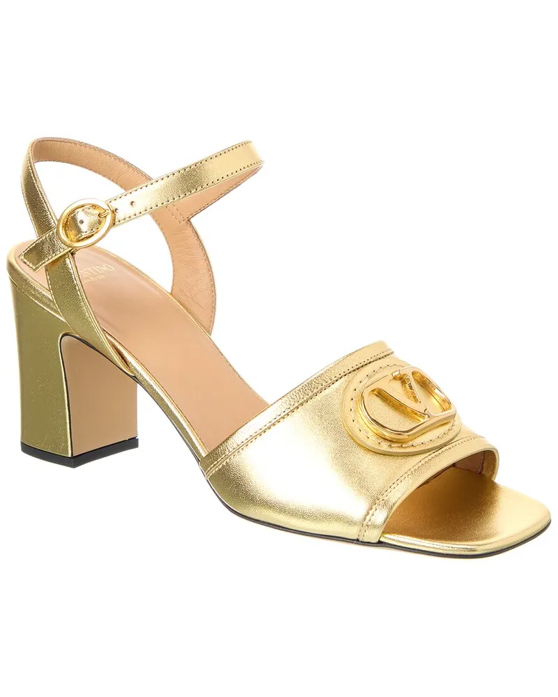 Valentino Garavani VLogo 75 Leather Sandal Gold