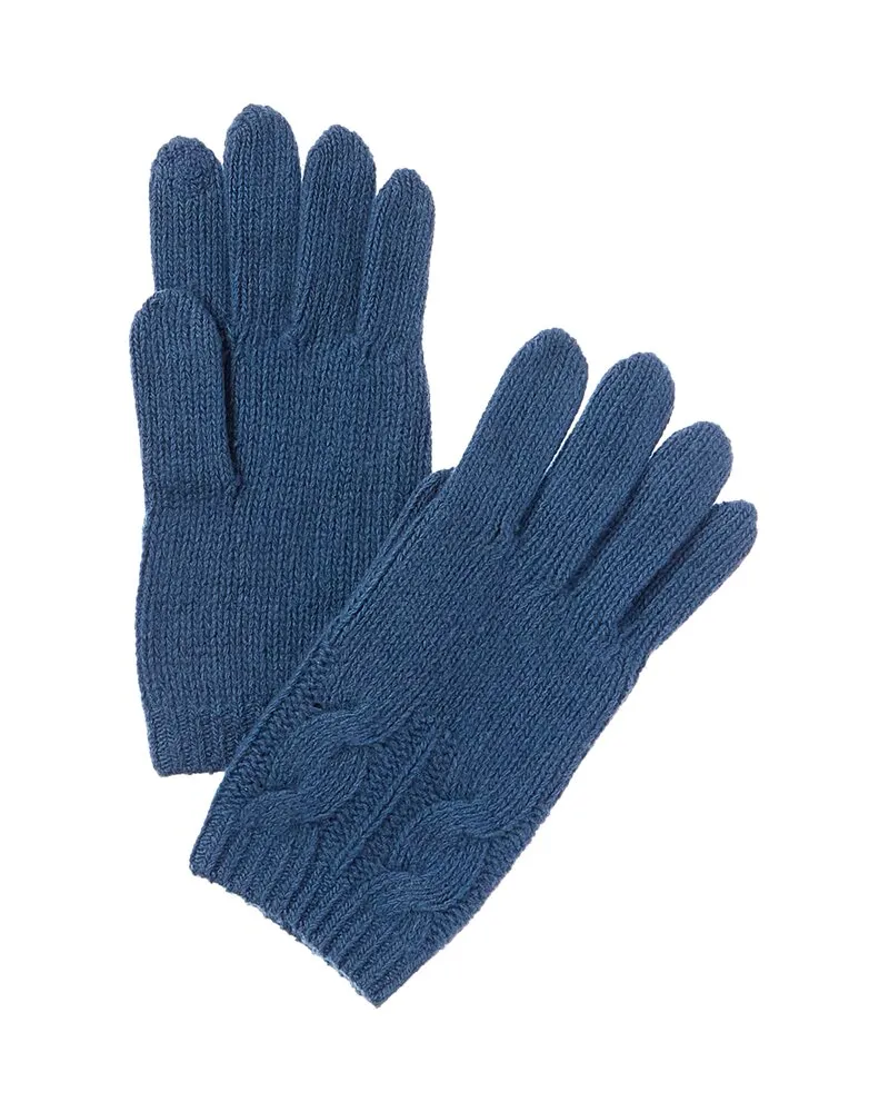 portolano  Cable Cashmere Tech Gloves Blue