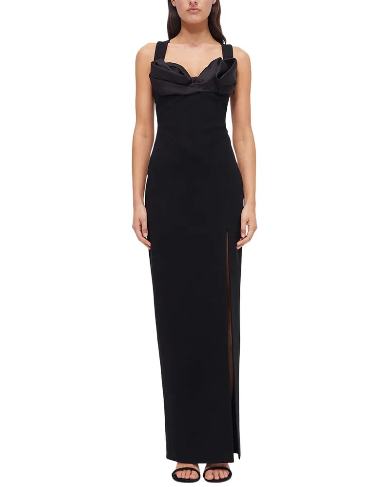Rachel Gilbert Alaric Wool & Silk-Blend Gown Black
