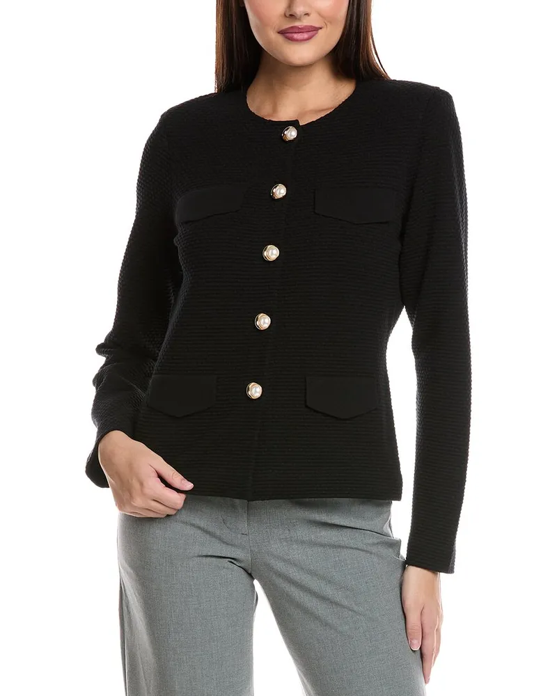 ST. JOHN Punto Riso Knit Jacket Black