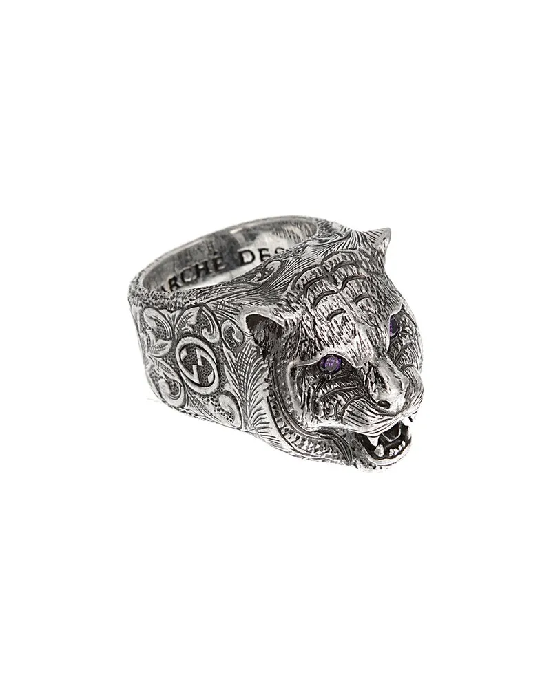 Gucci Silver Feline Ring Nocolor