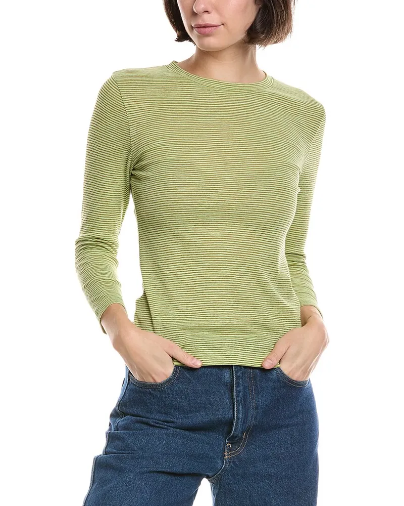 Vince Micro Stripe T-Shirt Green