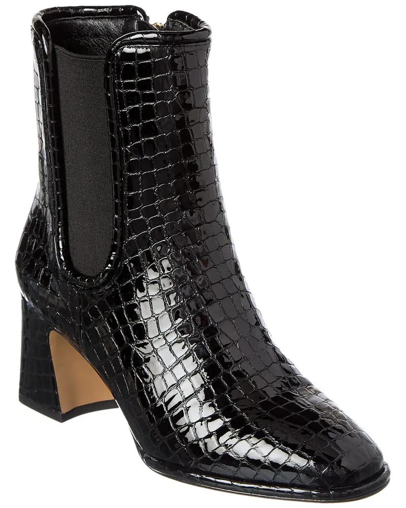 Alexandre Birman Ava 60 Croc-Embossed Patent Boot Black