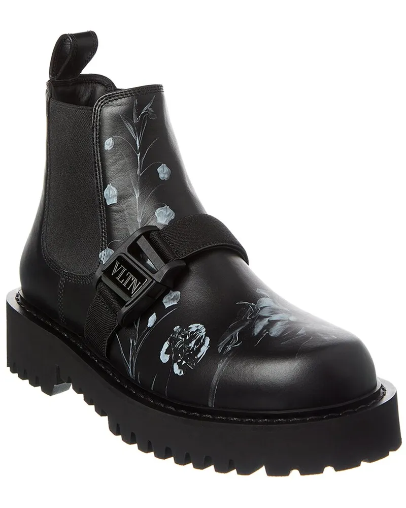 Valentino Garavani VLTN Leather Boot Black