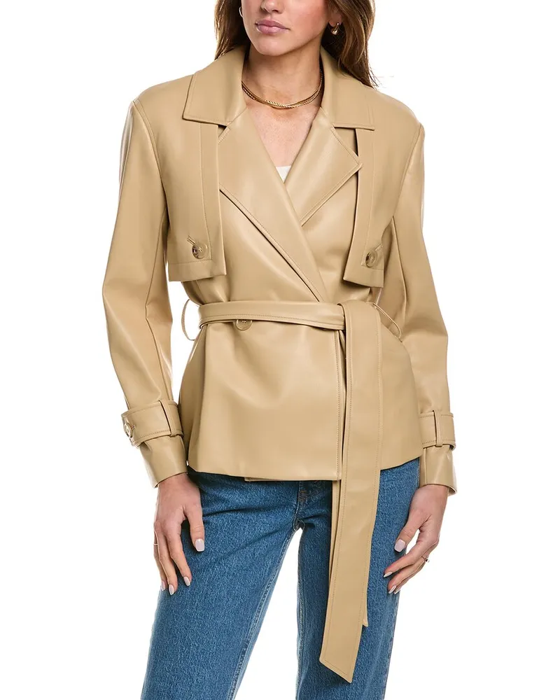 Anne Klein Belted Trench Jacket Beige